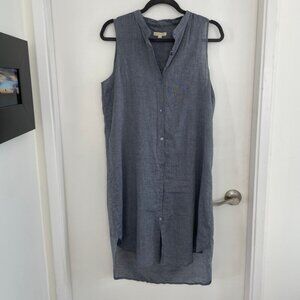Beautiful Eileen Fisher light weight cotton shirt dress with slip